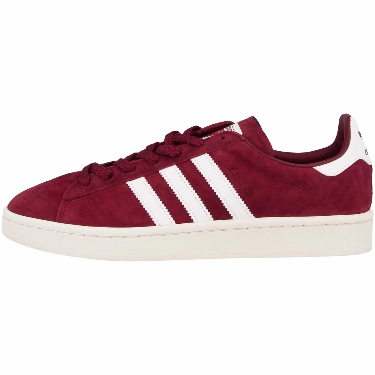 adidas Herren Campus Sneaker. Rot (Collegiate Burgundy/Footwear Chalk White). 45 1/3 EU