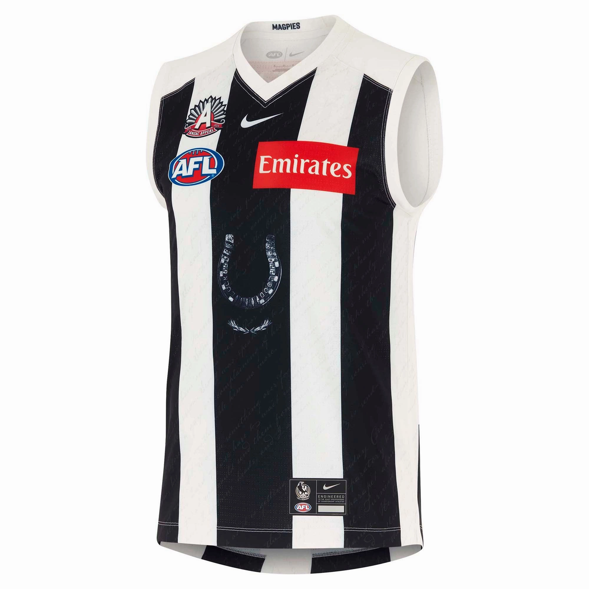 Adult's AFL Collingwood Magpies Football Club 2025 Stadium Anzac Jersey
