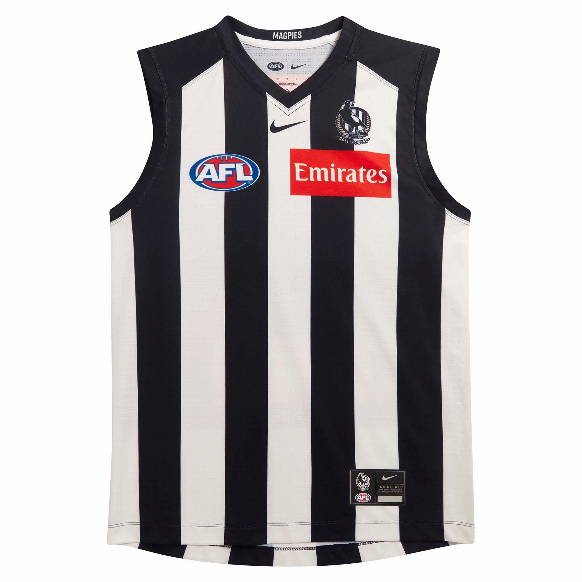 Adult's AFL Collingwood Magpies Football Club 2025 Stadium Home Jersey
