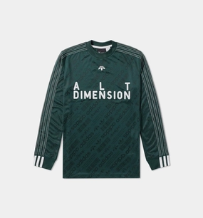 Alexander Wang Collection Mens Soccer Long Sleeve T-Shirt - Green/White