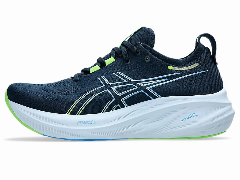 ASICS Herren Gel-Nimbus 26 Sneaker. French Blue/Electric Lime. 41.5 EU