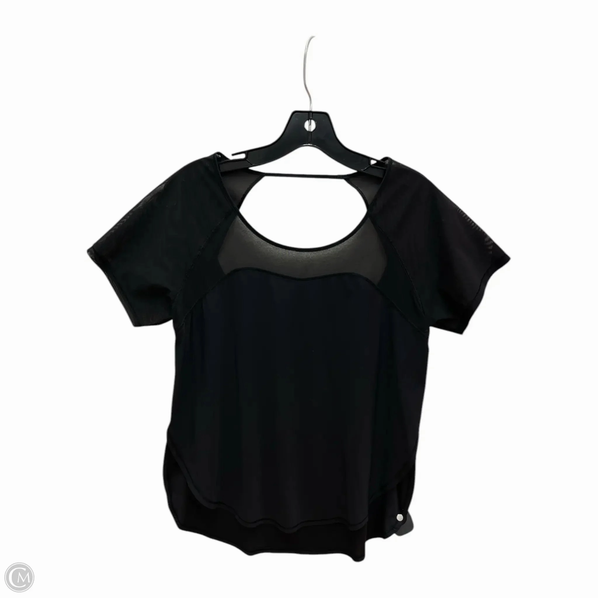 Athletic Top Short Sleeve By Lululemon In Black & Blue, Size: M