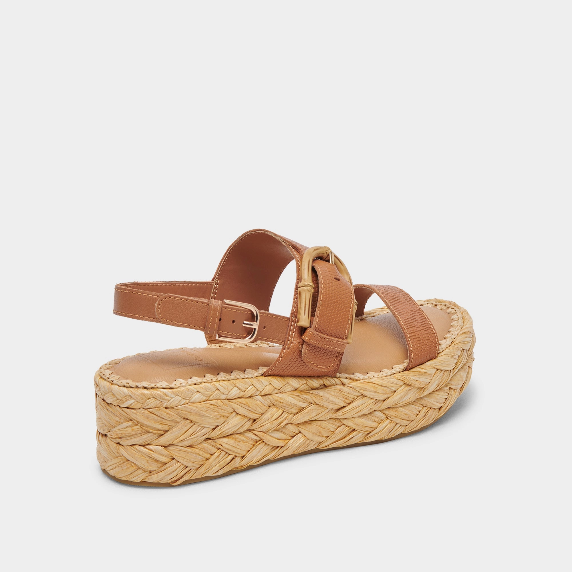 CHERA SANDALS TAN EMBOSSED LEATHER