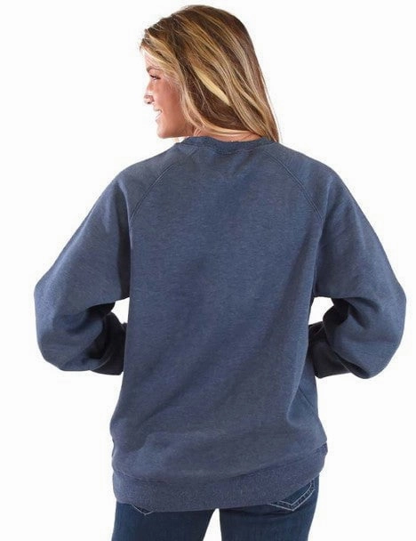 Cowgirl Tuff Womens Barrel Racing Blue Poly/Rayon Sweatshirt