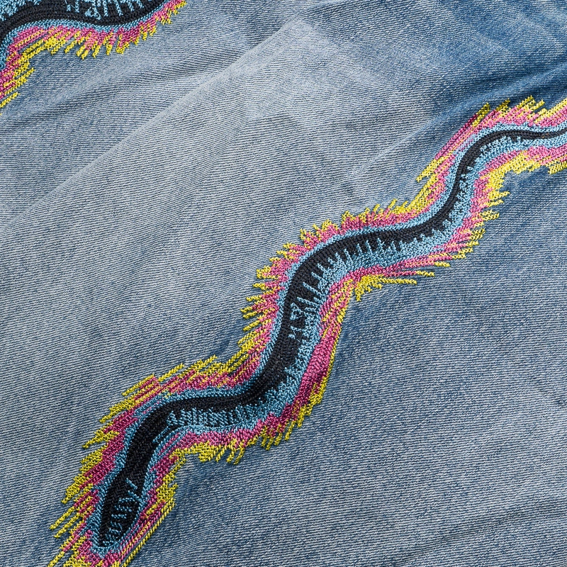 Diet Starts Monday Snake Denim Shorts - Washed Indigo