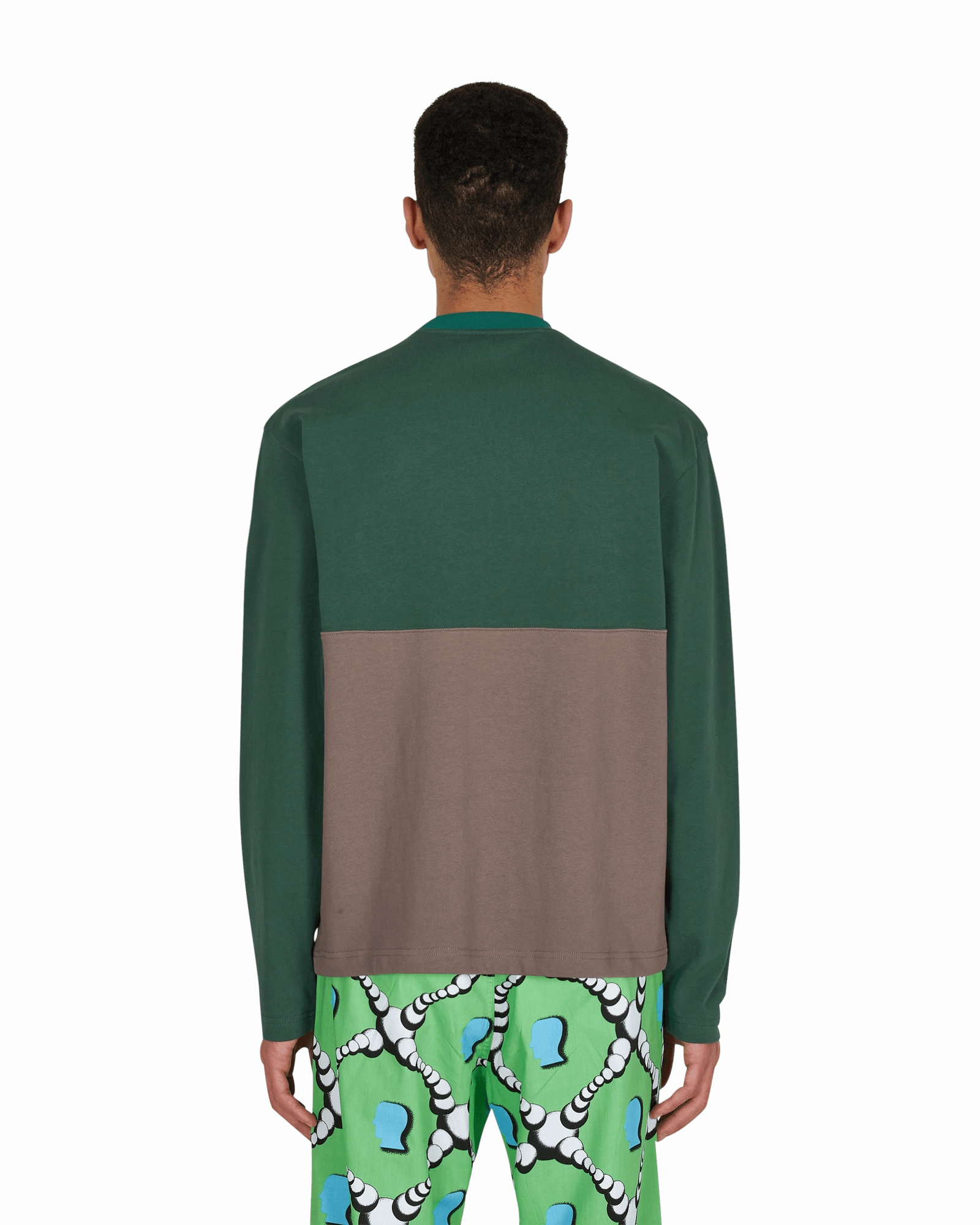 Embroidered Football Longsleeve T-Shirt Green