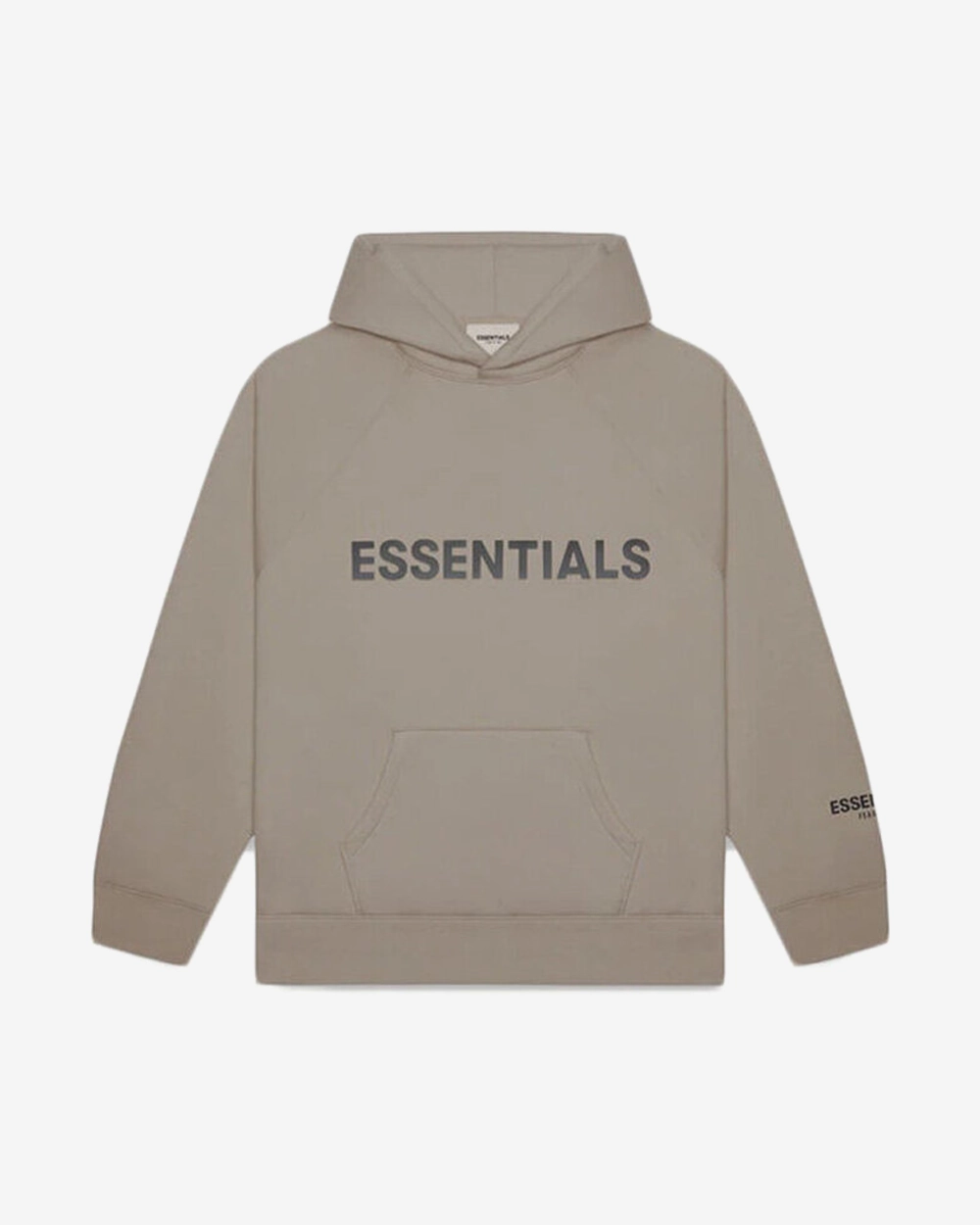 FOG ESSENTIALS SS20 SILICON APPLIQUE LOGO TAUPE HOODIE