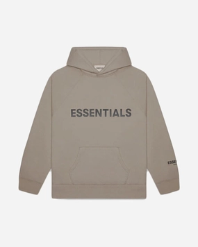 FOG ESSENTIALS SS20 SILICON APPLIQUE LOGO TAUPE HOODIE