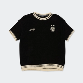 Football Short Sleeve Sweater - Black