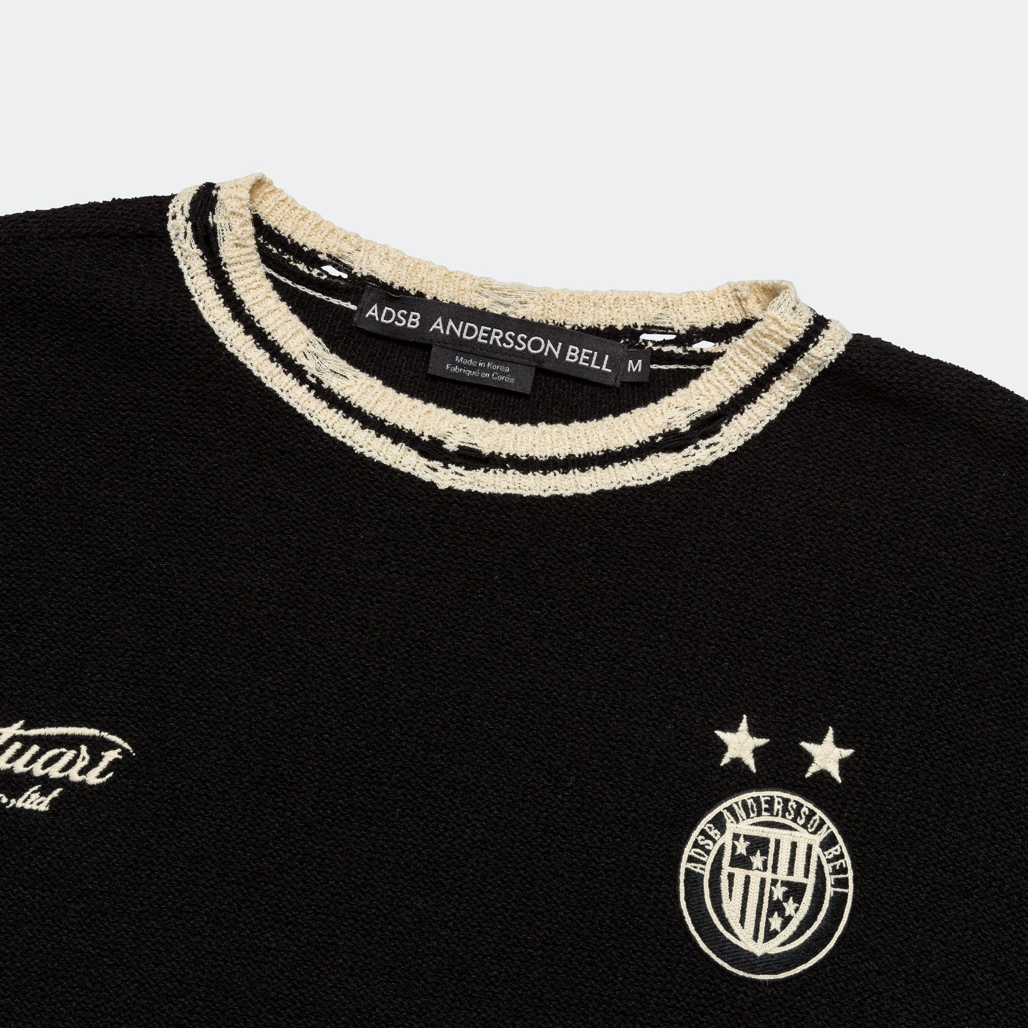 Football Short Sleeve Sweater - Black