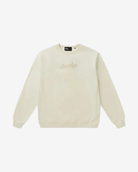 GEEDUP OS SCRIPT LOGO CREAM CREWNECK