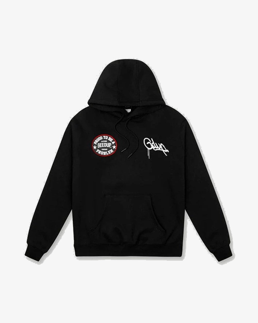 GEEDUP PROUD TO BE A PROBLEM BLACK RED HOODIE