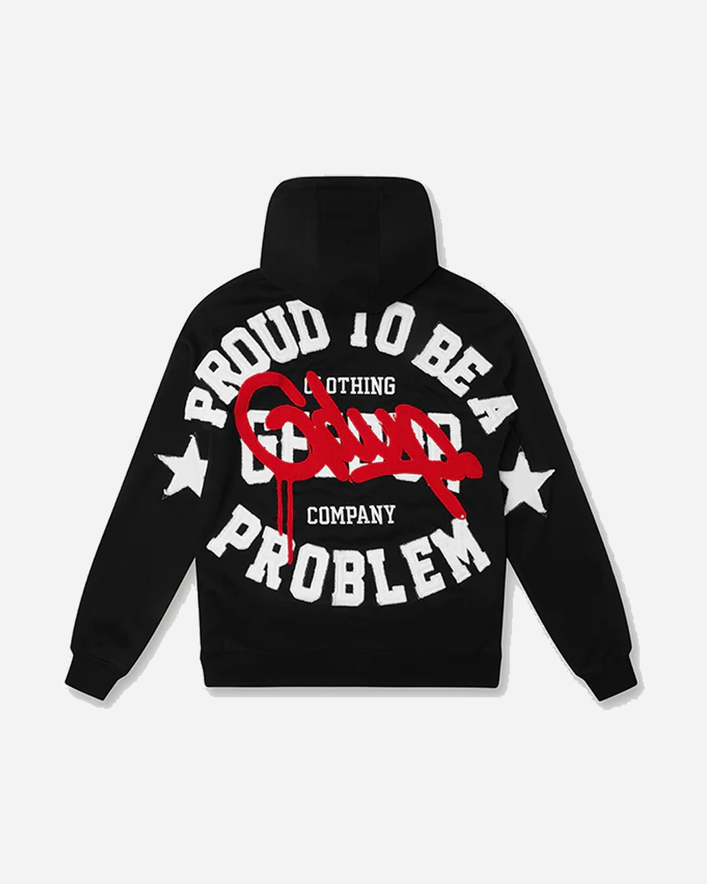 GEEDUP PROUD TO BE A PROBLEM BLACK RED HOODIE