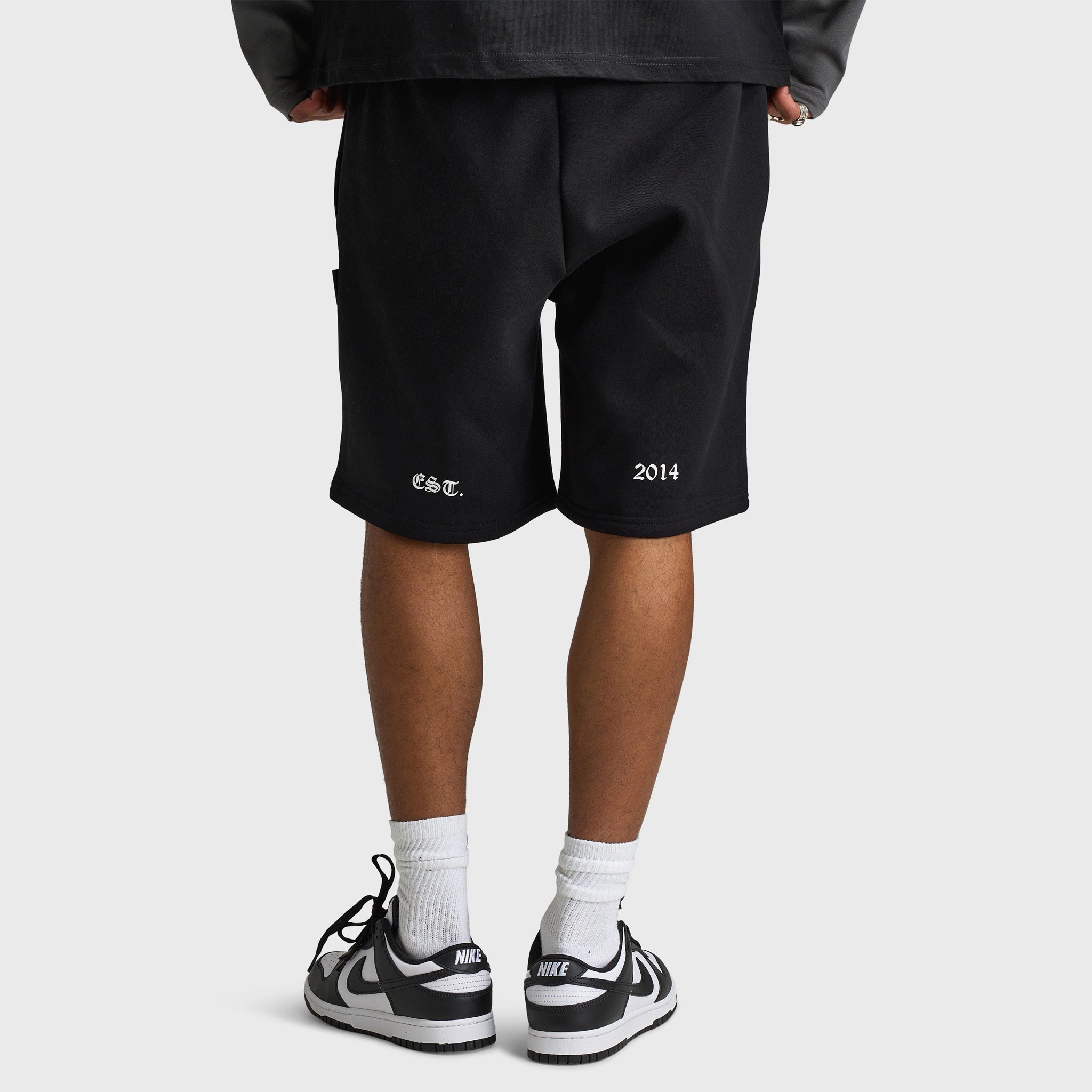 Hoodrich Noir V2 Oversized Shorts Black / White - Aquarius