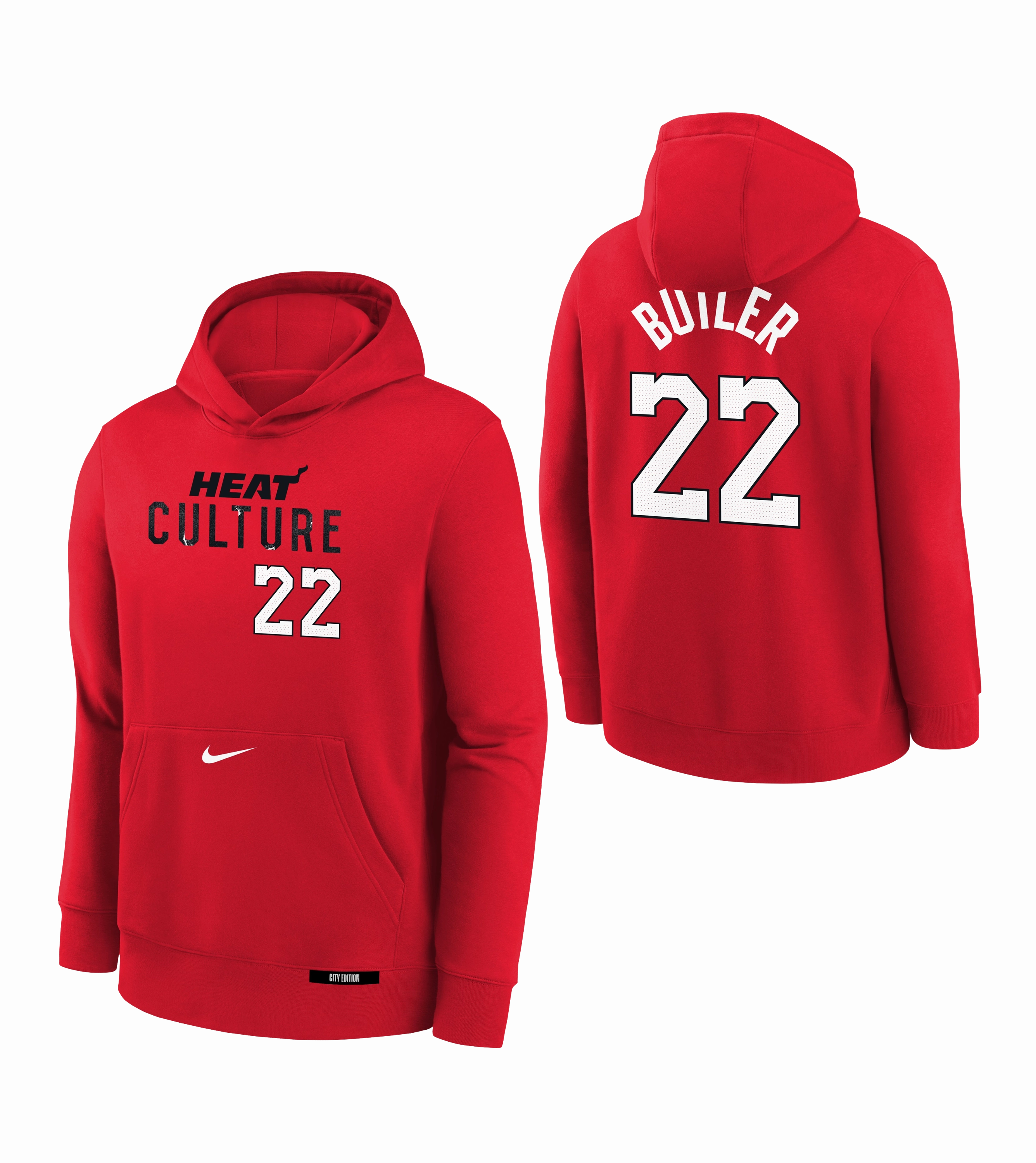 Jimmy Butler Nike HEAT Culture: Blood Red Name & Number Youth Hoodie