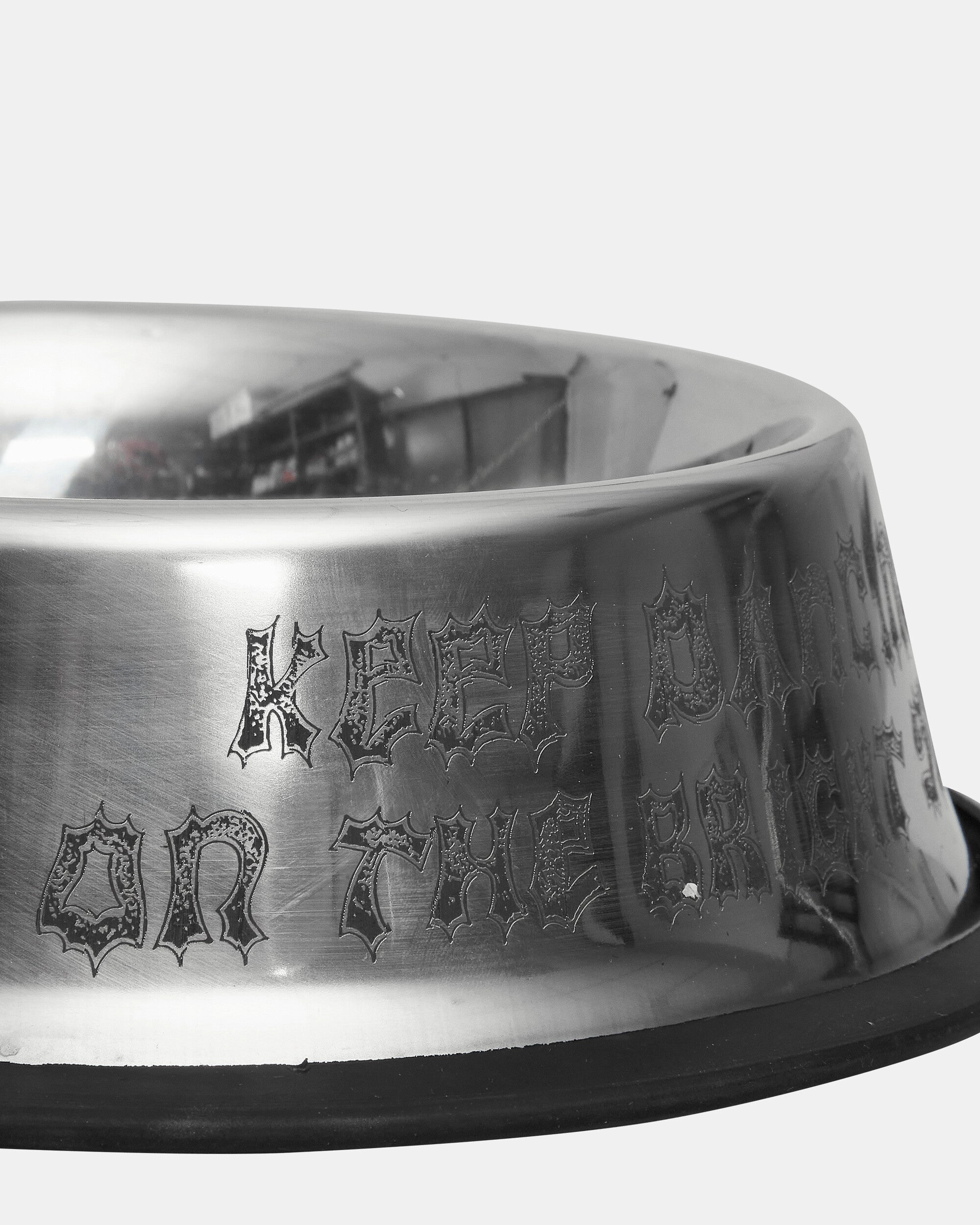 Keep Dancing Dog Bowl Metal Silver