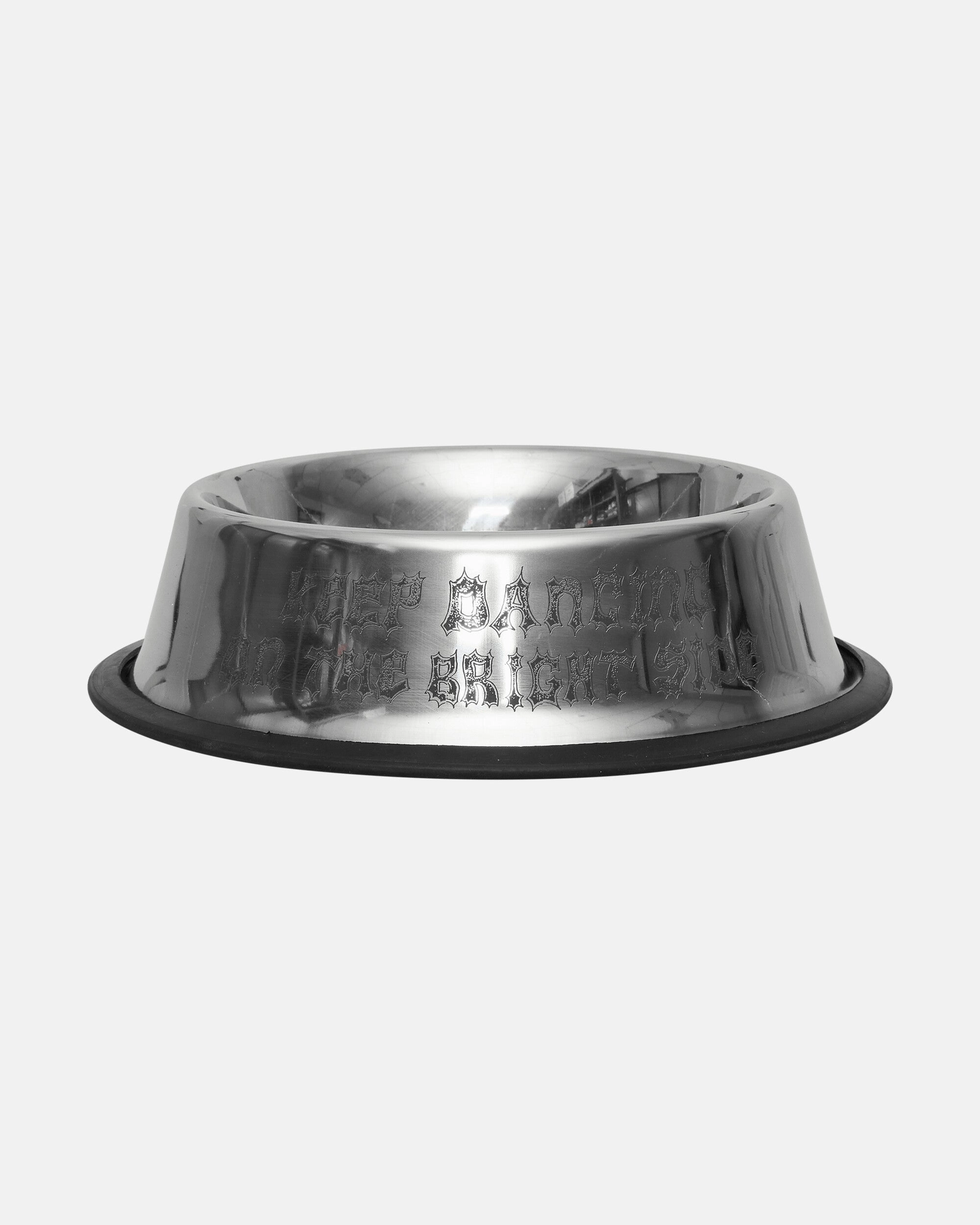 Keep Dancing Dog Bowl Metal Silver