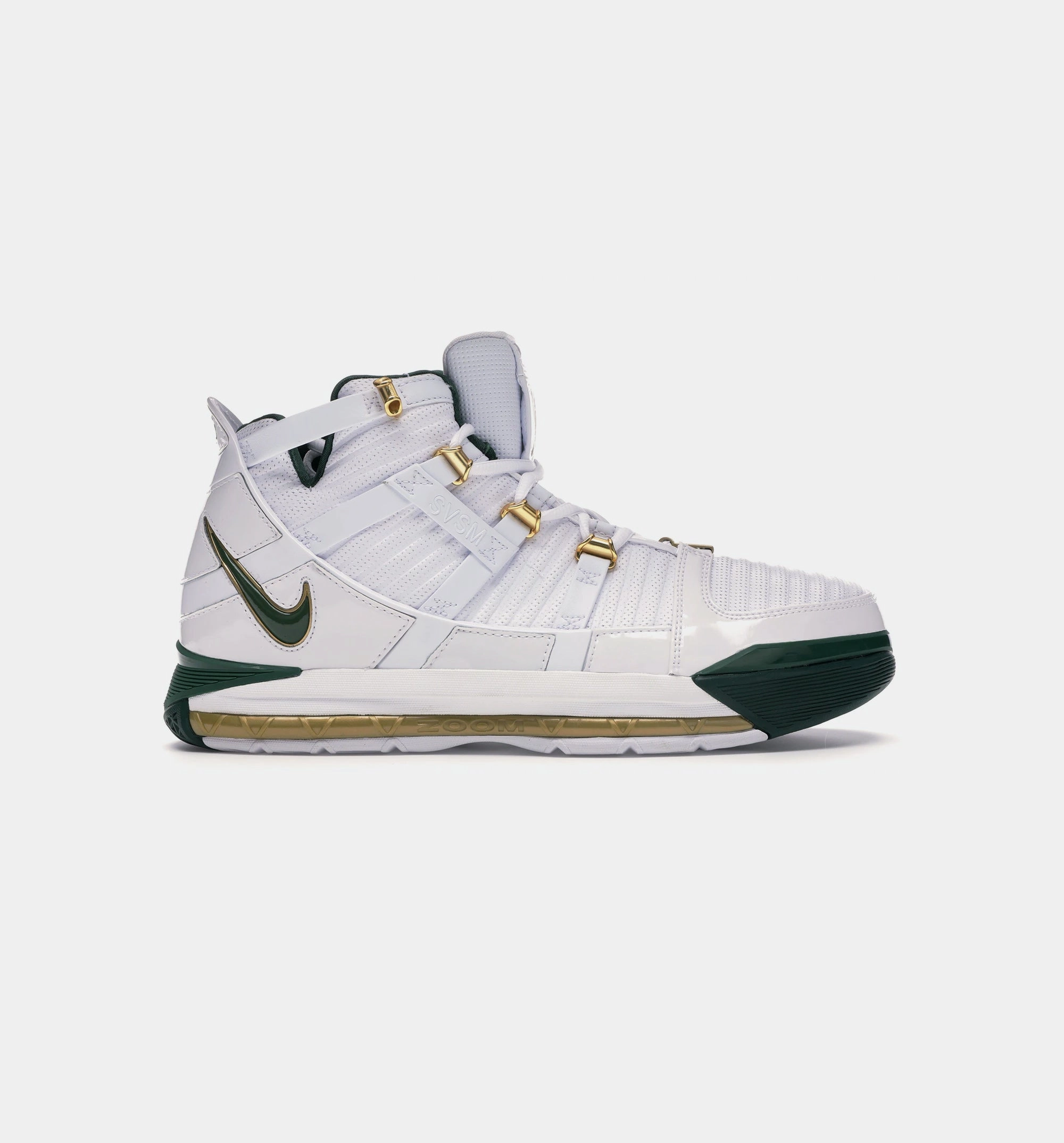Lebron 3 QS Svsm Home Mens Basketball Shoe - White/Deep Forest-Gold Dust
