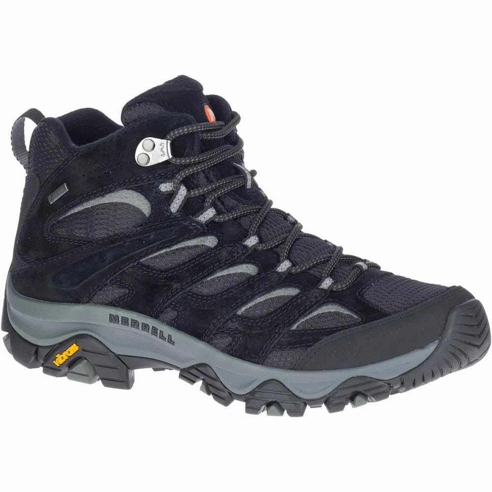 Merrell Herren Moab 3 Mid GTX Wanderschuhe. Black/Grey. 42 EU
