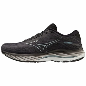 Mizuno Herren Wave Rider 27 Laufen. Ebenholz Iblue Schwarz. 42 EU