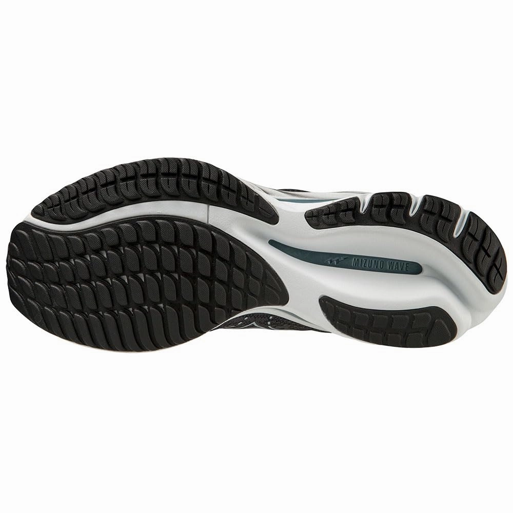 Mizuno Herren Wave Rider 27 Laufen. Ebenholz Iblue Schwarz. 44.5 EU