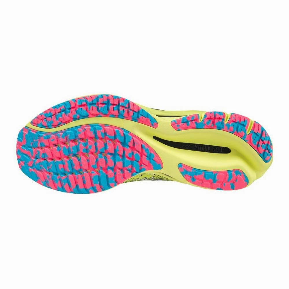 Mizuno Herren Wave Rider 27 Laufen. Leuchtendes Weiß. Jblue. 42.5 EU