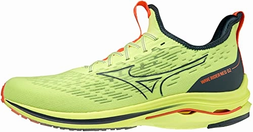 Mizuno Herren Wave Rider Neo 2 Laufschuhe. Neolime Orion Blue Neonflamme. 44.5 EU