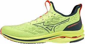 Mizuno Herren Wave Rider Neo 2 Laufschuhe. Neolime Orion Blue Neonflamme. 44.5 EU