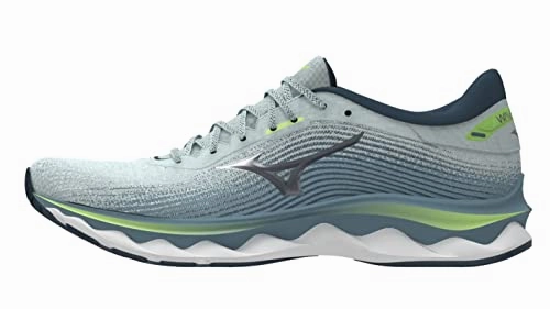 Mizuno Herren Wave Sky 5 Laufschuhe. Blau (Misty Blue Orion Blue Neolime). 41 EU