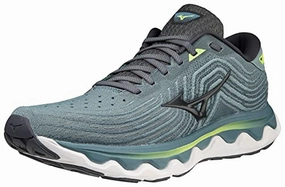 Mizuno Herren Welle Horizon 6 Laufschuhe. Smoke Blue Ebony Neolime. 41 EU