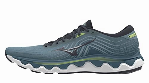Mizuno Herren Welle Horizon 6 Laufschuhe. Smoke Blue Ebony Neolime. 44 EU