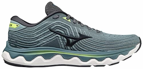 Mizuno Herren Welle Horizon 6 Laufschuhe. Smoke Blue Ebony Neolime. 44 EU