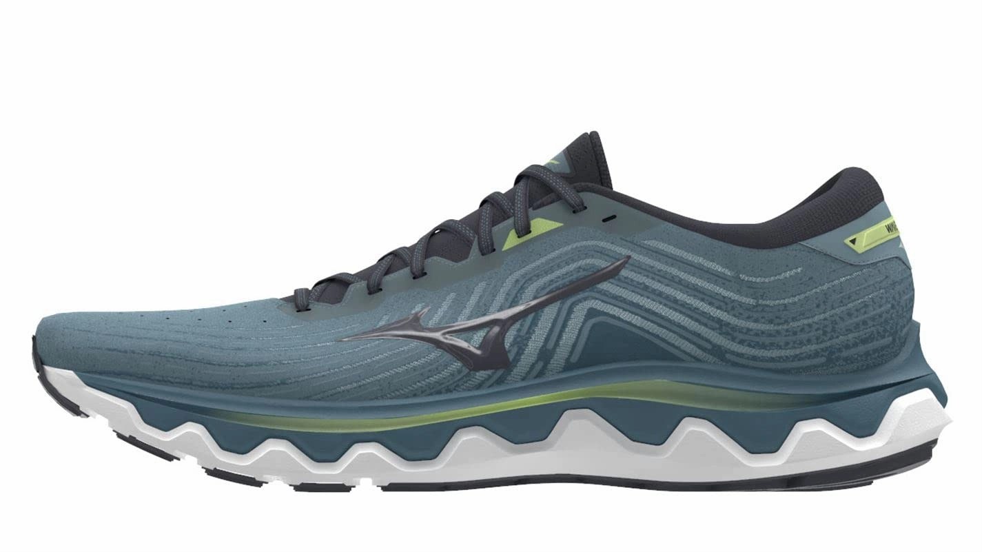 Mizuno Herren Welle Horizon 6 Laufschuhe. Smoke Blue Ebony Neolime. 45 EU