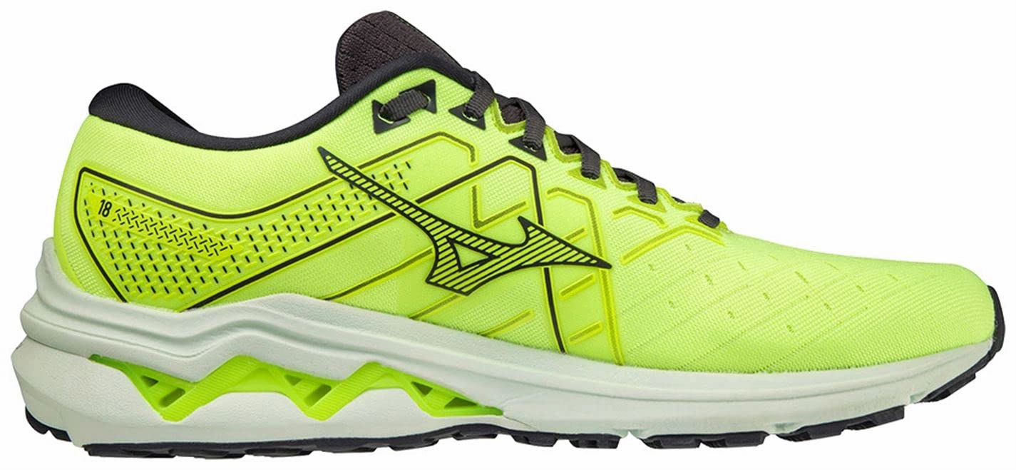Mizuno Herren Welle Inspire 18 Laufschuhe. Neolime Misty Blue Ebony. 42.5 EU