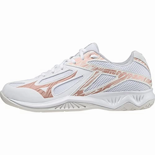 Mizuno Lightning Star Z6 Jr Volleyball-Schuh. Blue Curacao Snow White Red Brown Satin. 36.5 EU