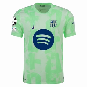 Nike Barcelona Authentic Third Jersey w/ Champions League Patches 24/25 (Barely Volt/Old Royal)