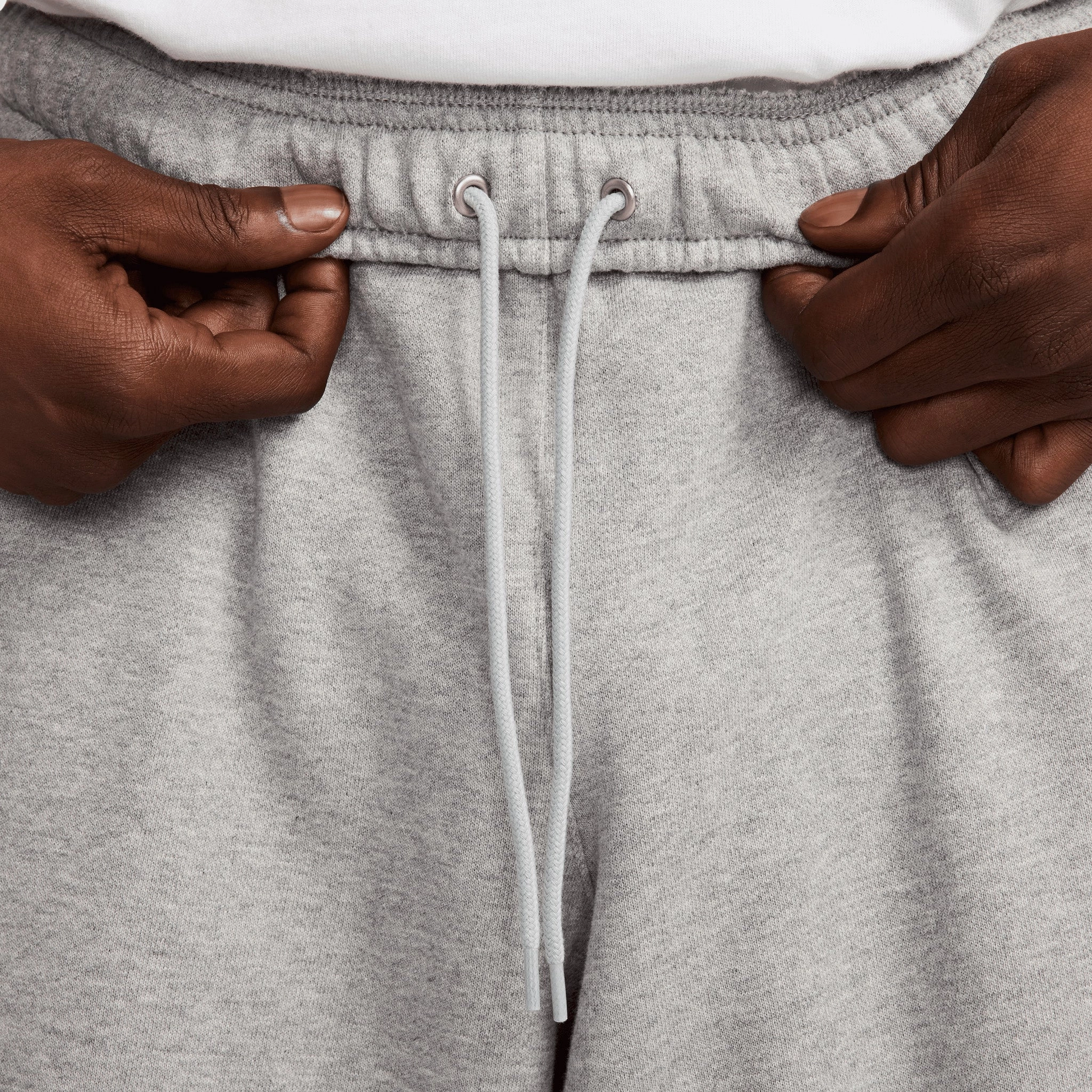 Nike Club Fleece French Terry Oversized Pants Dark Grey Heather / Light Smoke Grey - White
