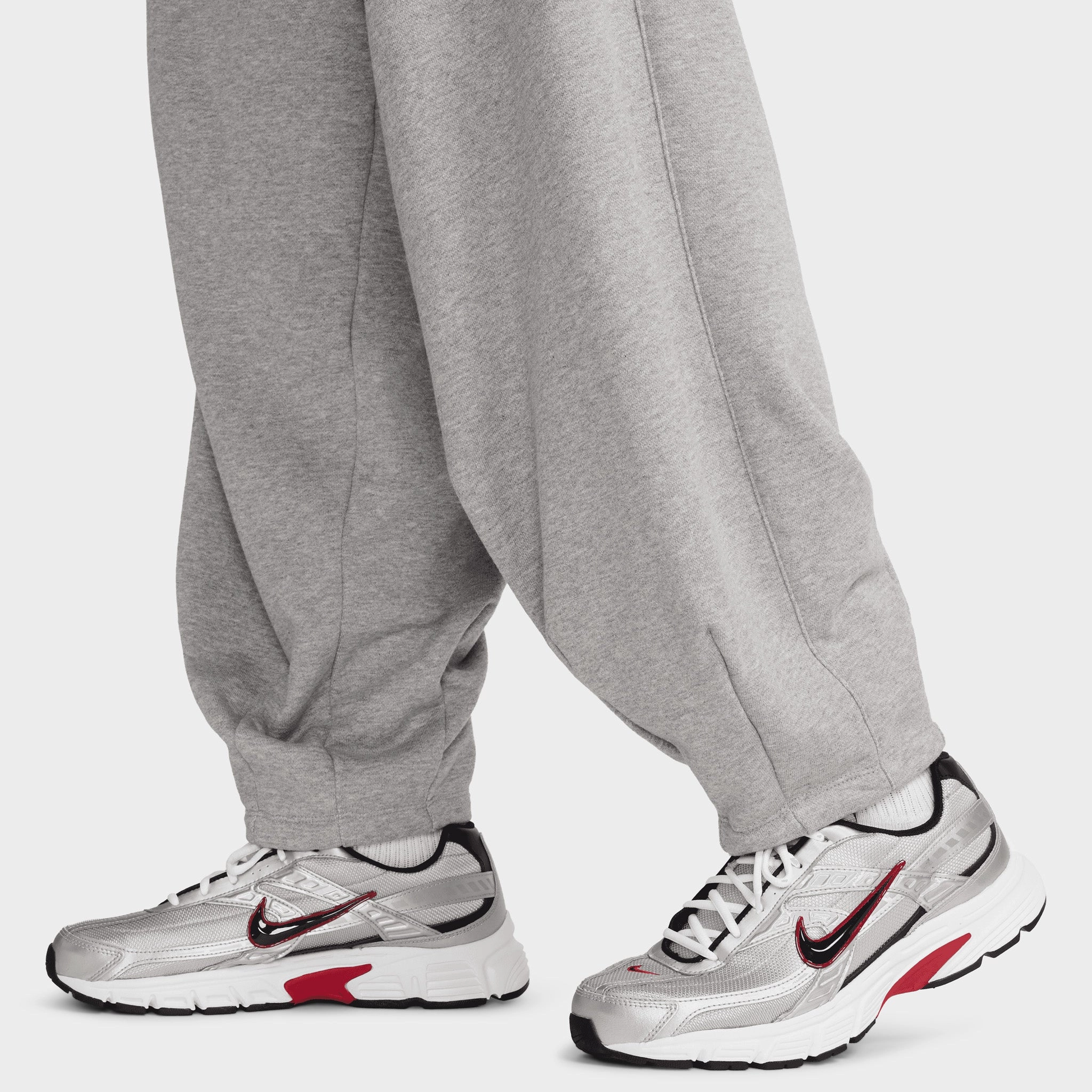Nike Club Fleece French Terry Oversized Pants Dark Grey Heather / Light Smoke Grey - White