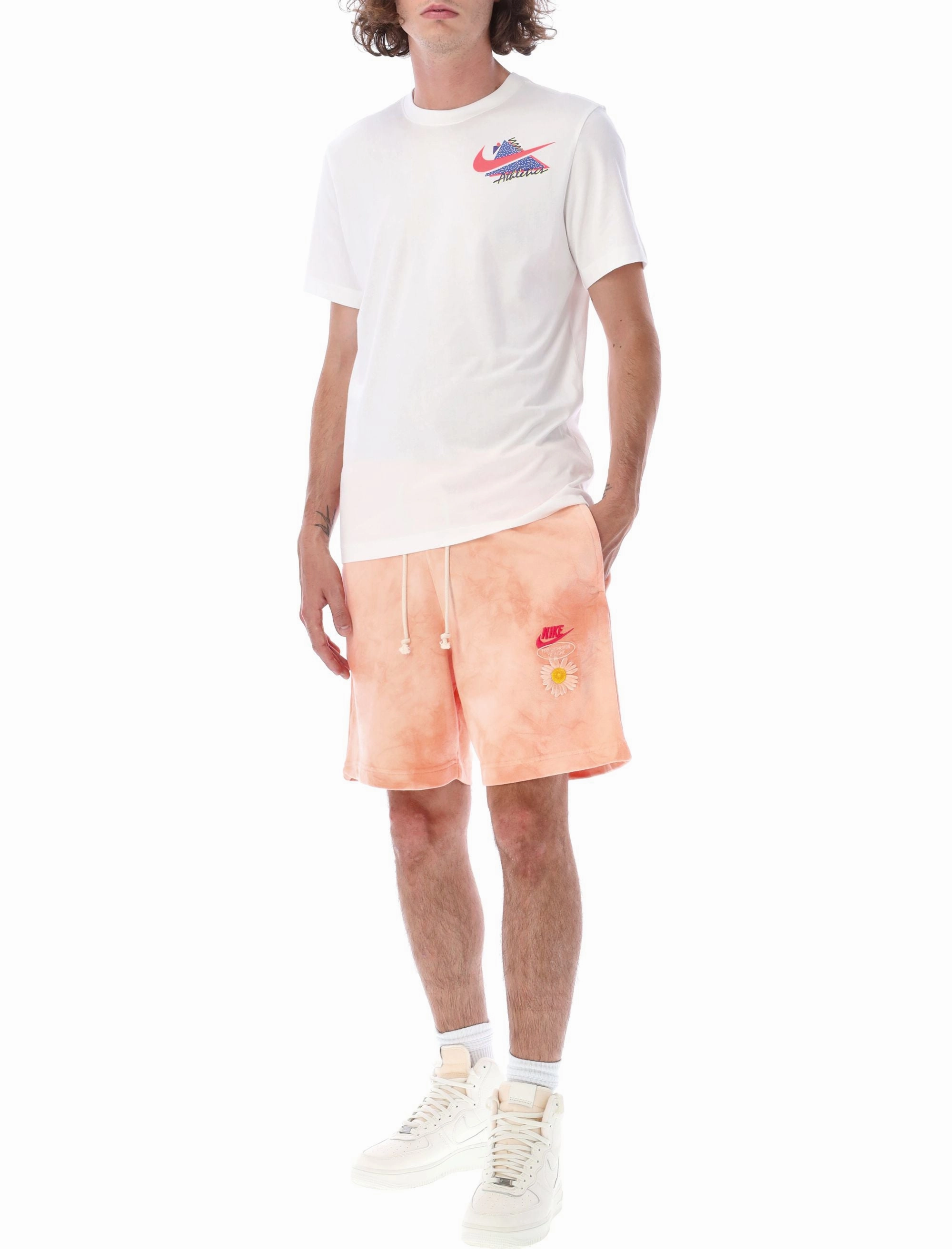 Nike Logo Embroidered Tie-Dyed Terry Shorts