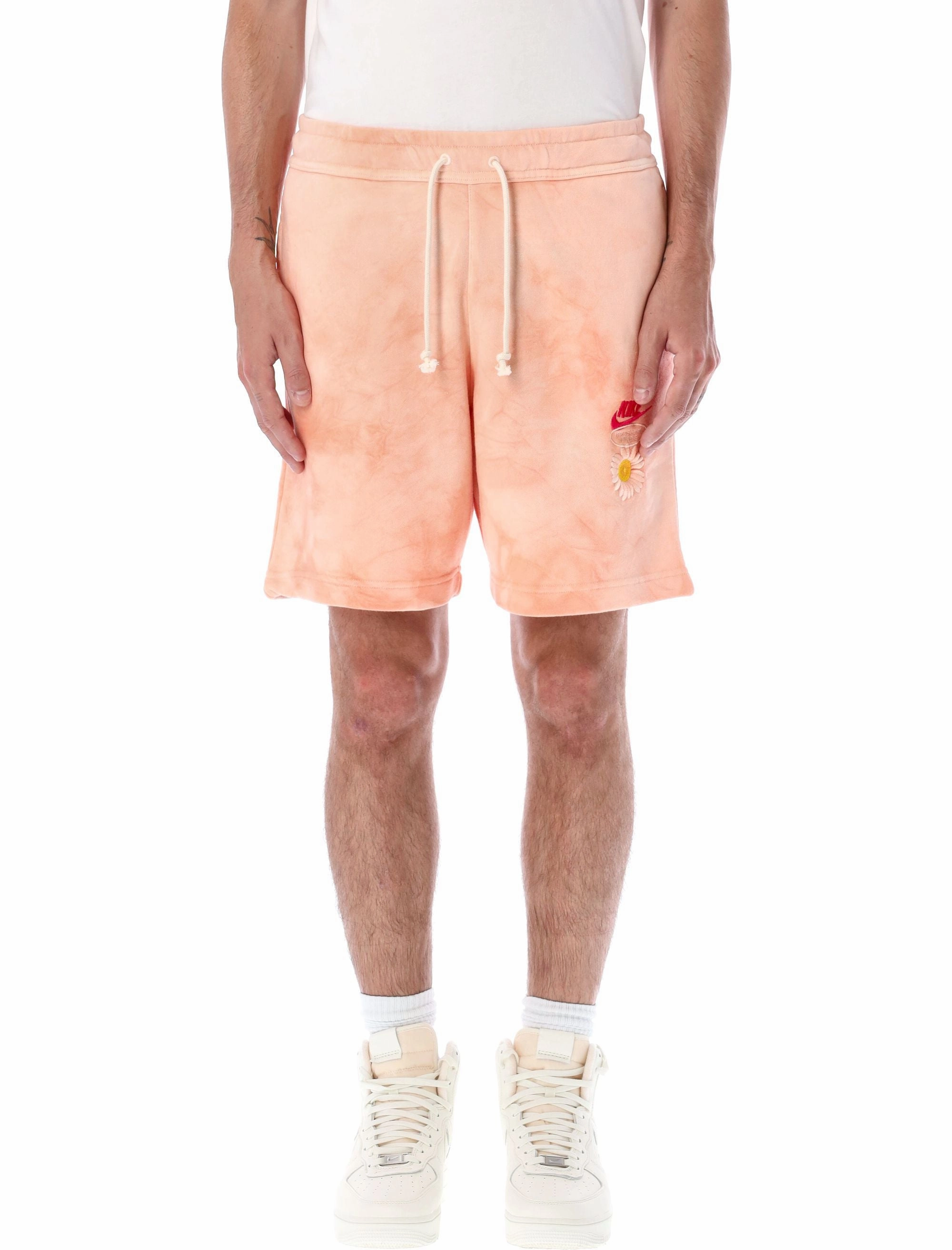 Nike Logo Embroidered Tie-Dyed Terry Shorts