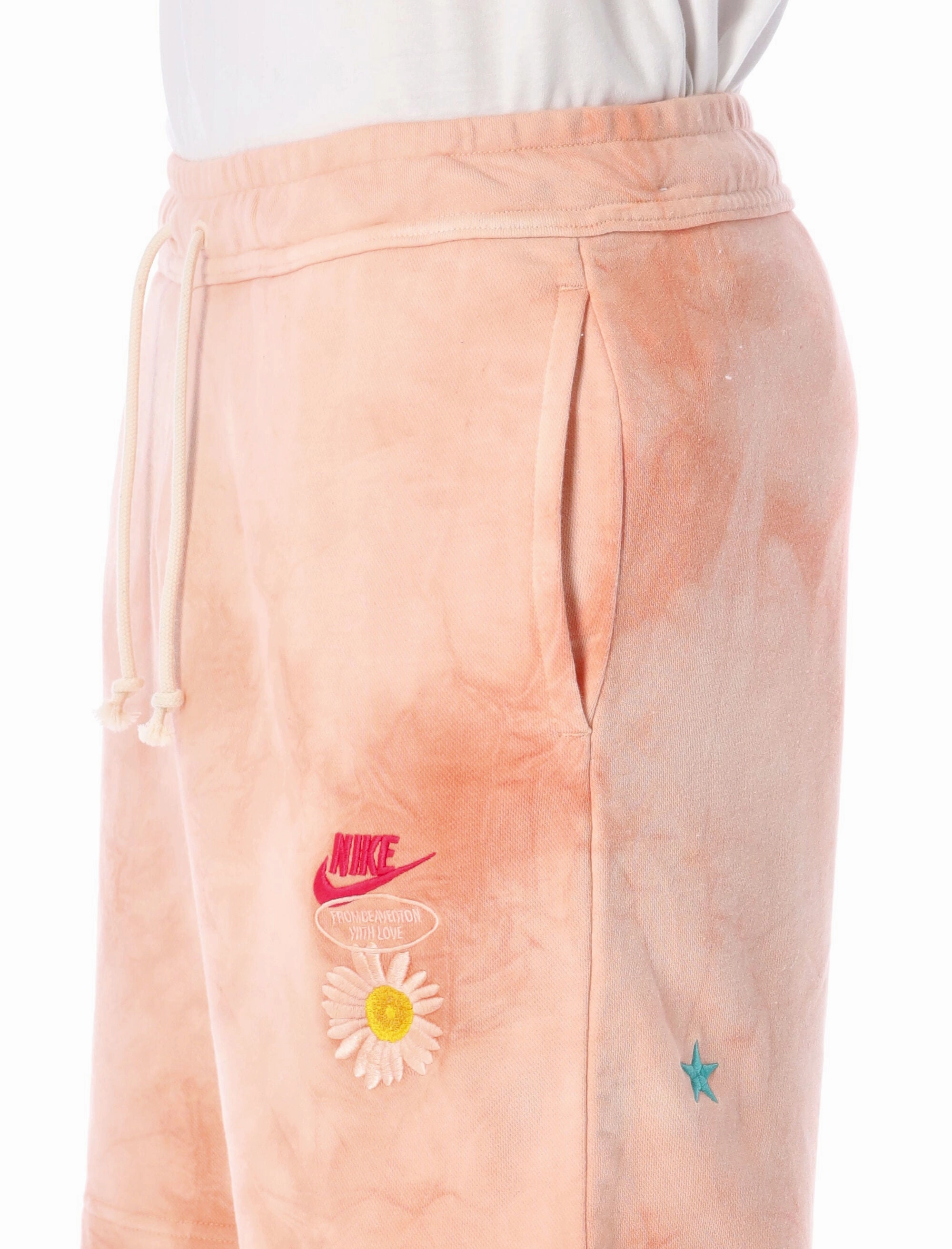 Nike Logo Embroidered Tie-Dyed Terry Shorts