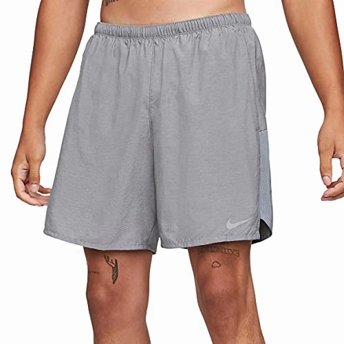 Nike Mens M NK DF Challenger Short 7BF. Smoke Grey/Htr/Reflective silv. L