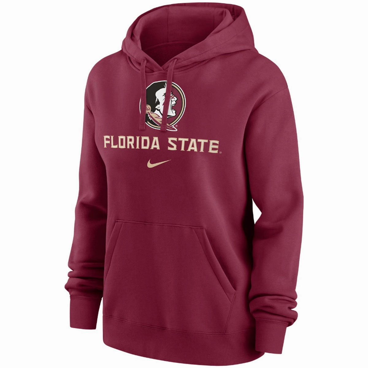 Nike Women's Seminole Logo Florida State Club Fleece Hood - Garnet