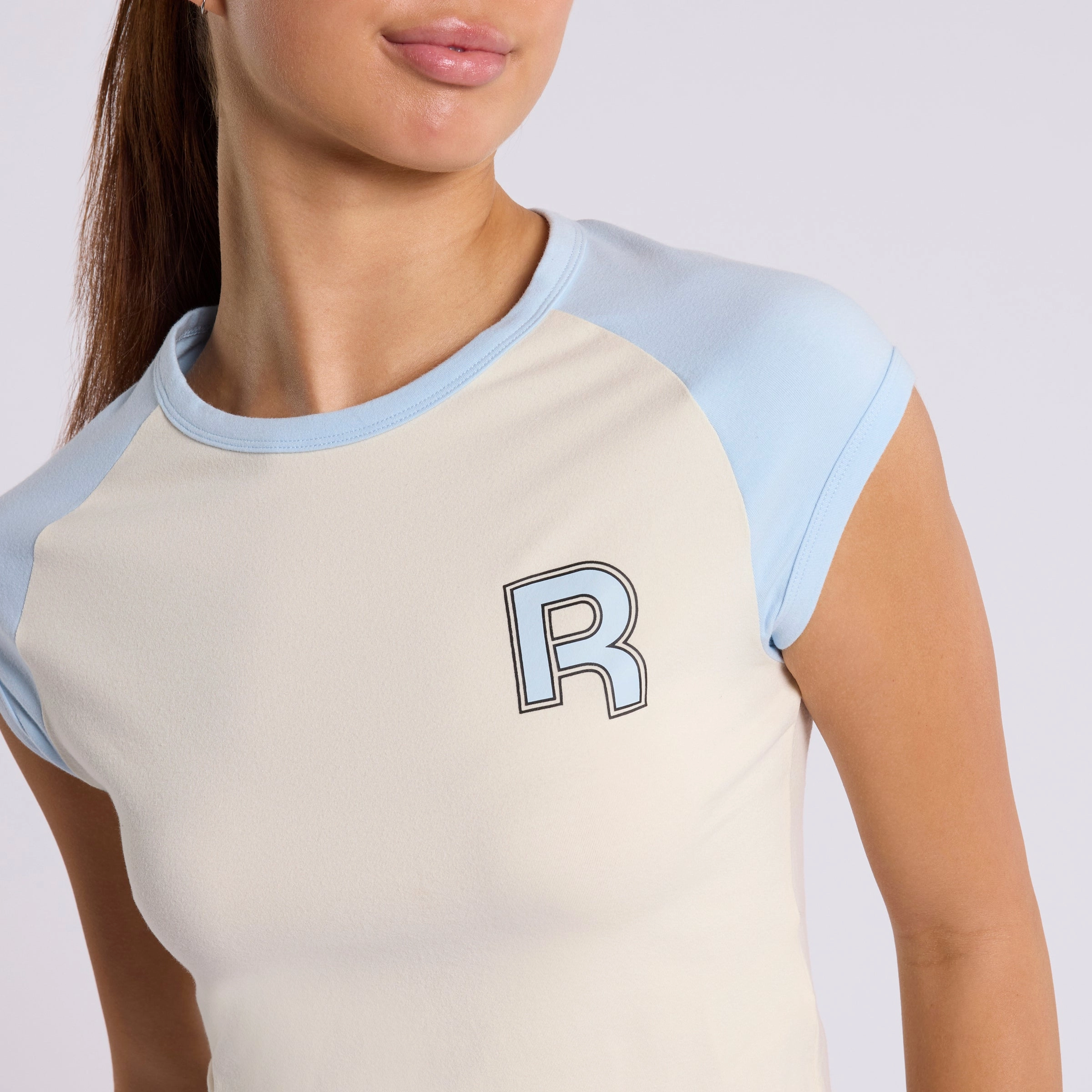 Ov Raglan Tee Alabaster/ Soft Blue