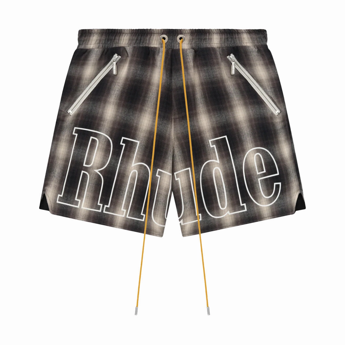 Plaid Logo Shorts 'Black Grey'