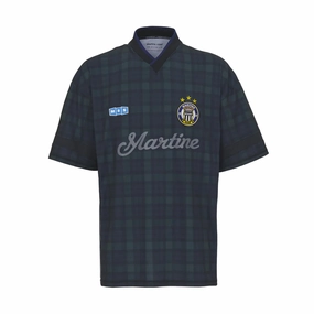 Printed Football Jersey 'Black Tartan'