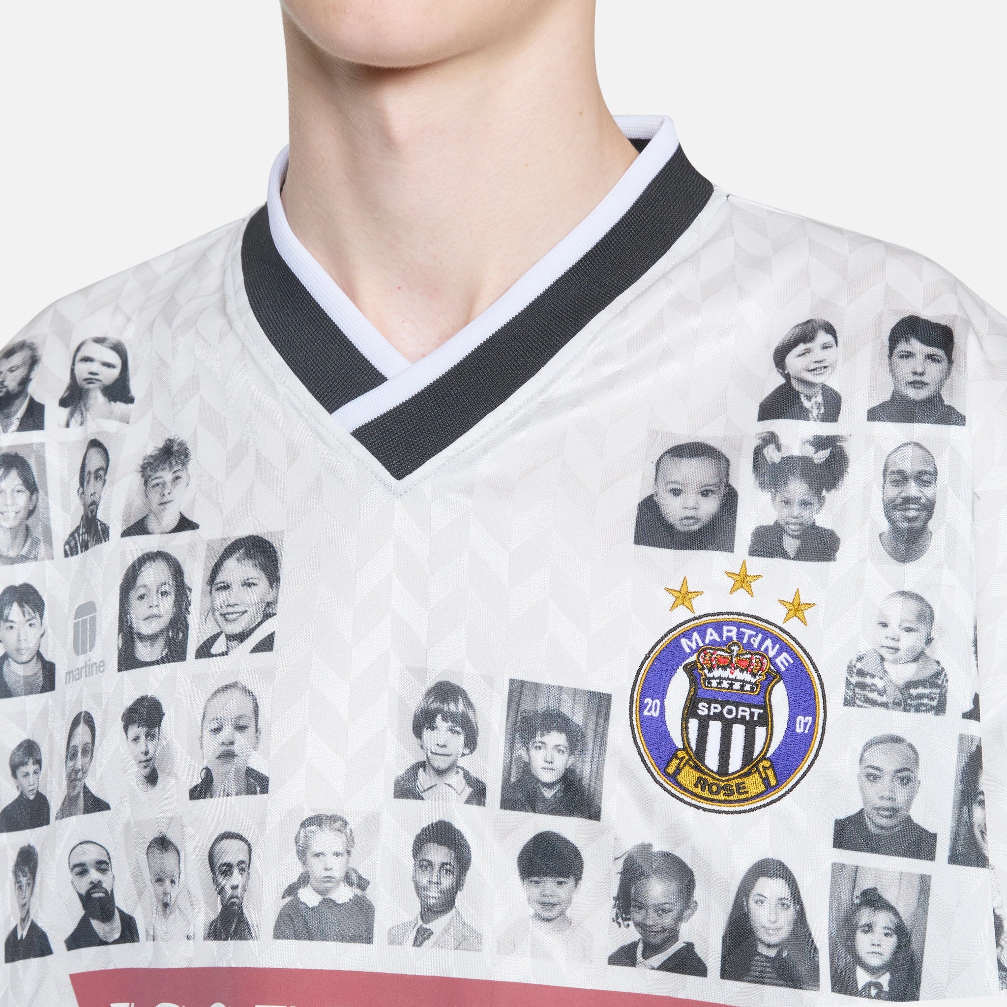 Printed Football Top White Faces