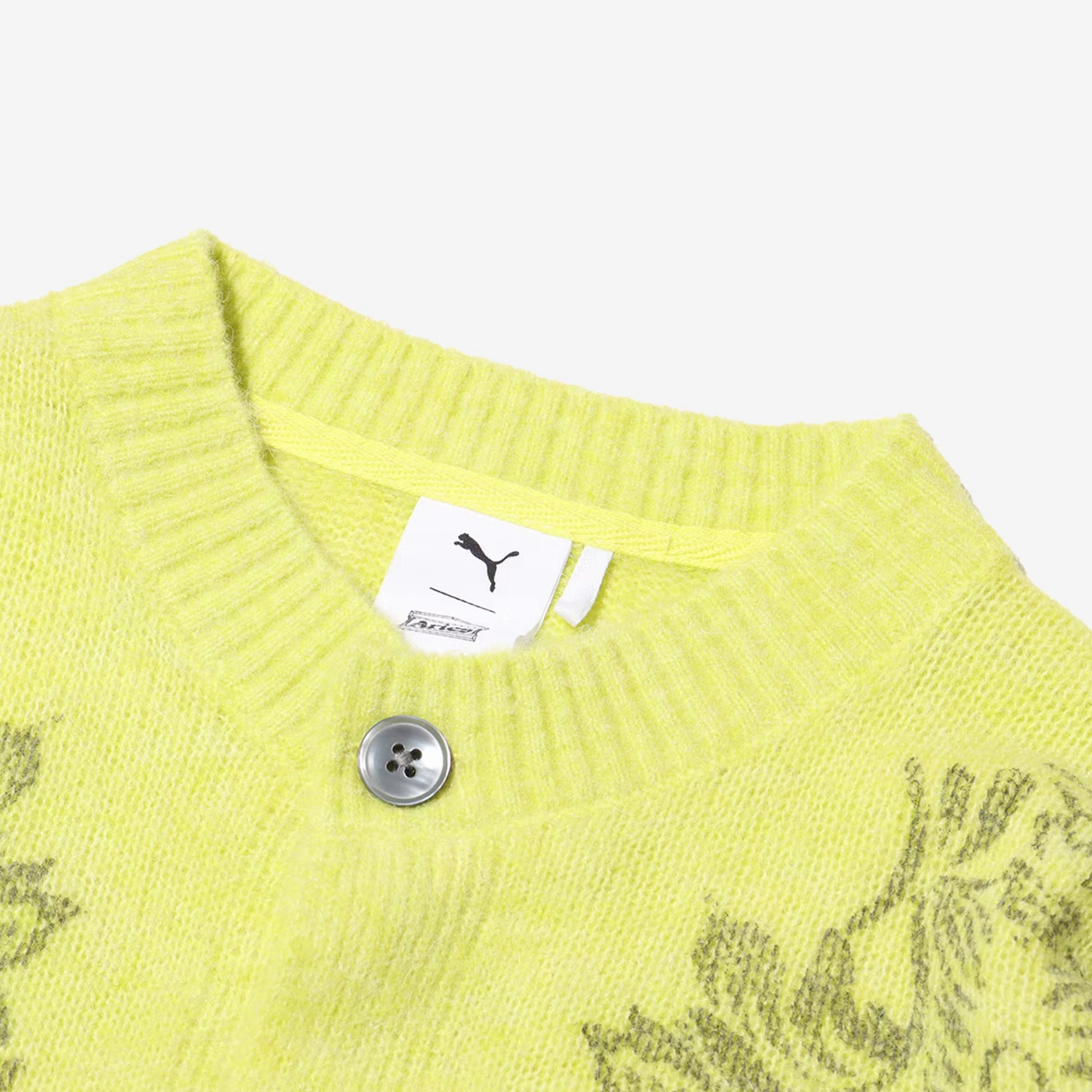 Puma | x ARIES KNITTED CARDIGAN { YELLOW/GREEN