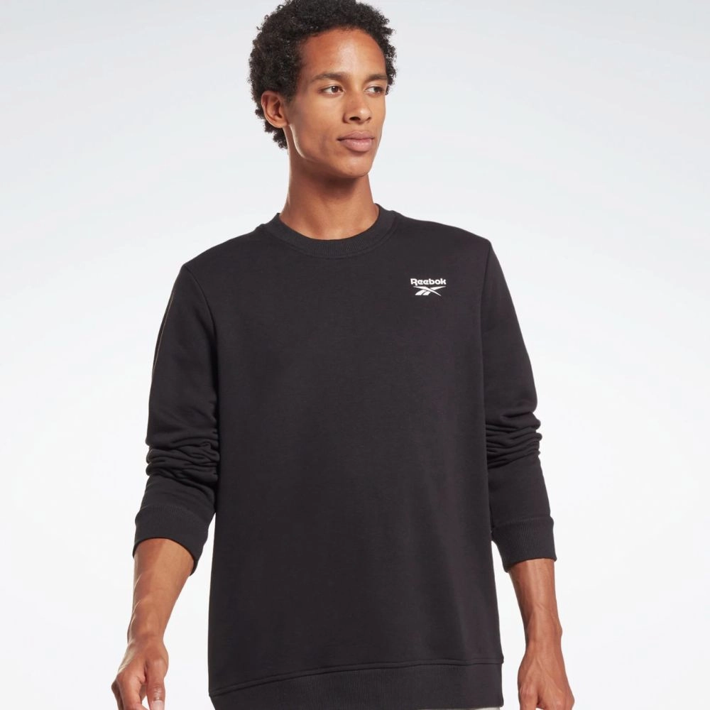 Reebok Identity French Terry Logo Crew Sweatshirt Black