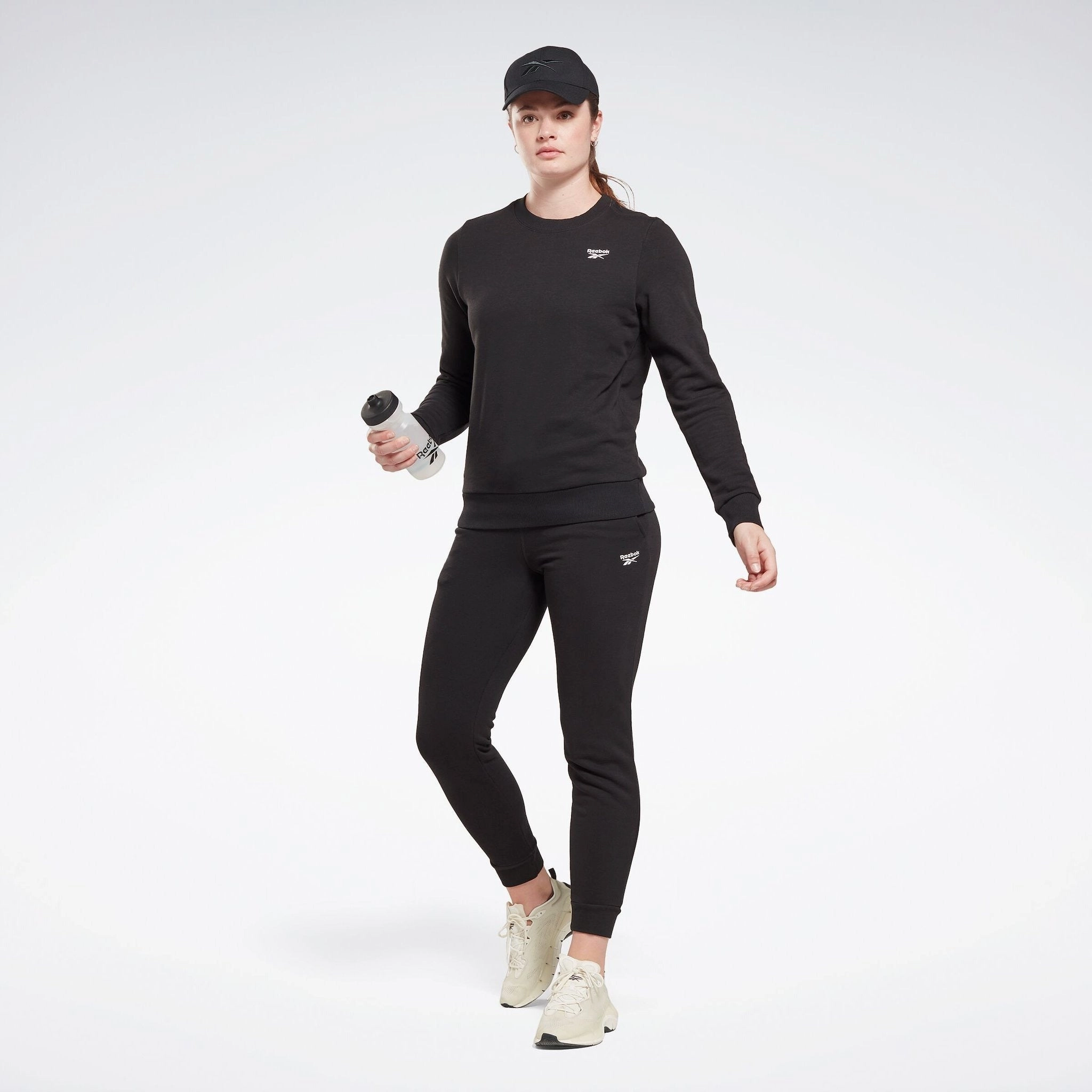 Reebok Identity Small Logo French Terry Crew Sweatshirt Black